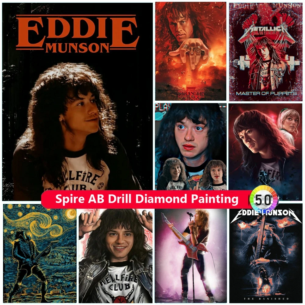 

Eddie Munson AB Drill Diamond Painting Embroidery TV Character Picture DIY Cross Stitch Kits Mosaic Handicraft Home Decor Gift