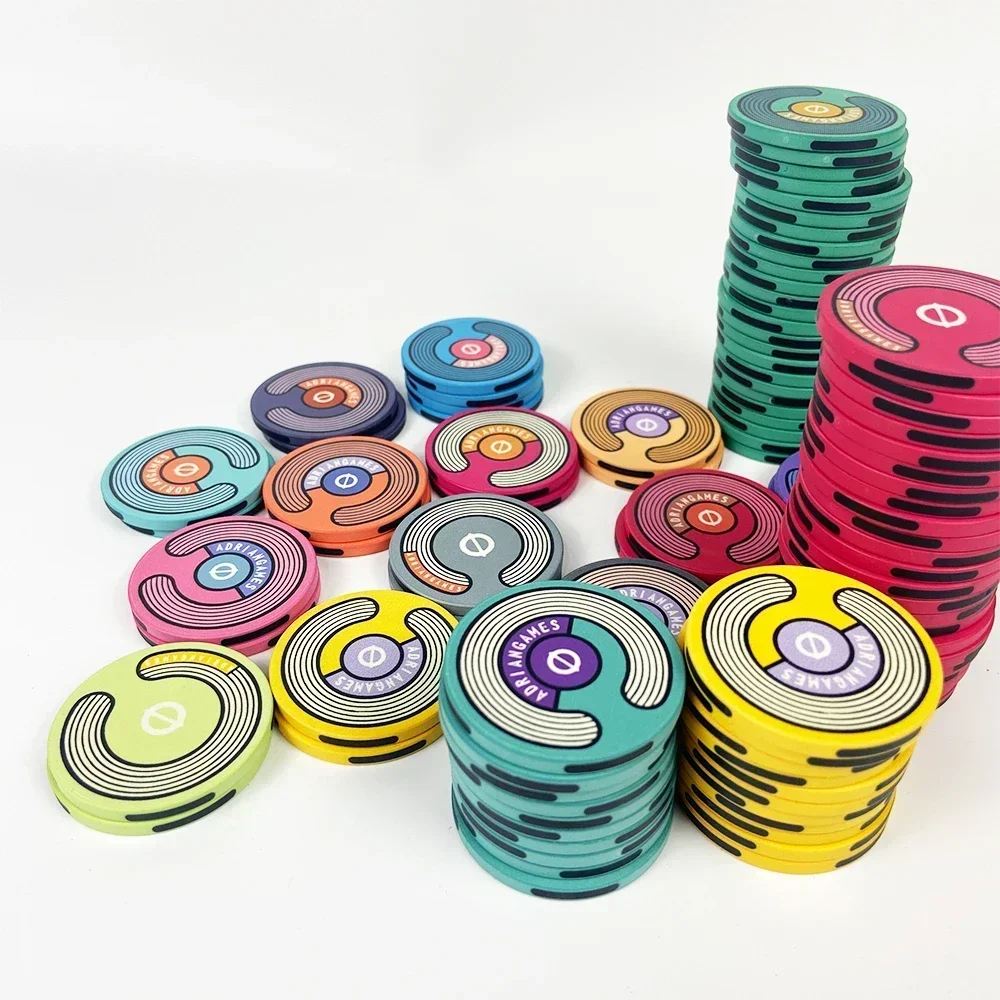 

5PCS Ceramic Poker Chips 39mm No Face Value Texas Hold'em Chip Professional Casino Chips Board Game Coins Round Chips