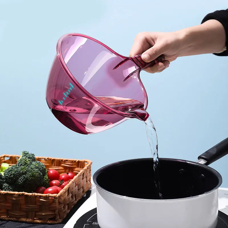Obelix Transparent Long Handle Water Scoop Plastic Cooking Bathroom Bathing Water Spoon Fall Durable Fruit Vegetable Clean Tools