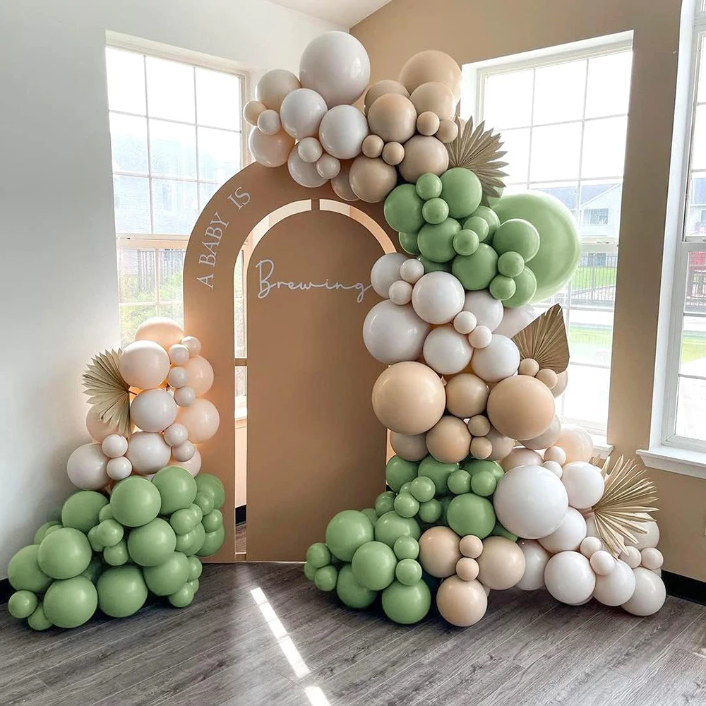 세이지 그린 풍선 화환 녹색 풍선 아치 키트 생일 파티 장식 베이비 샤워 웨딩 Ballon 배경 장식 글로브
