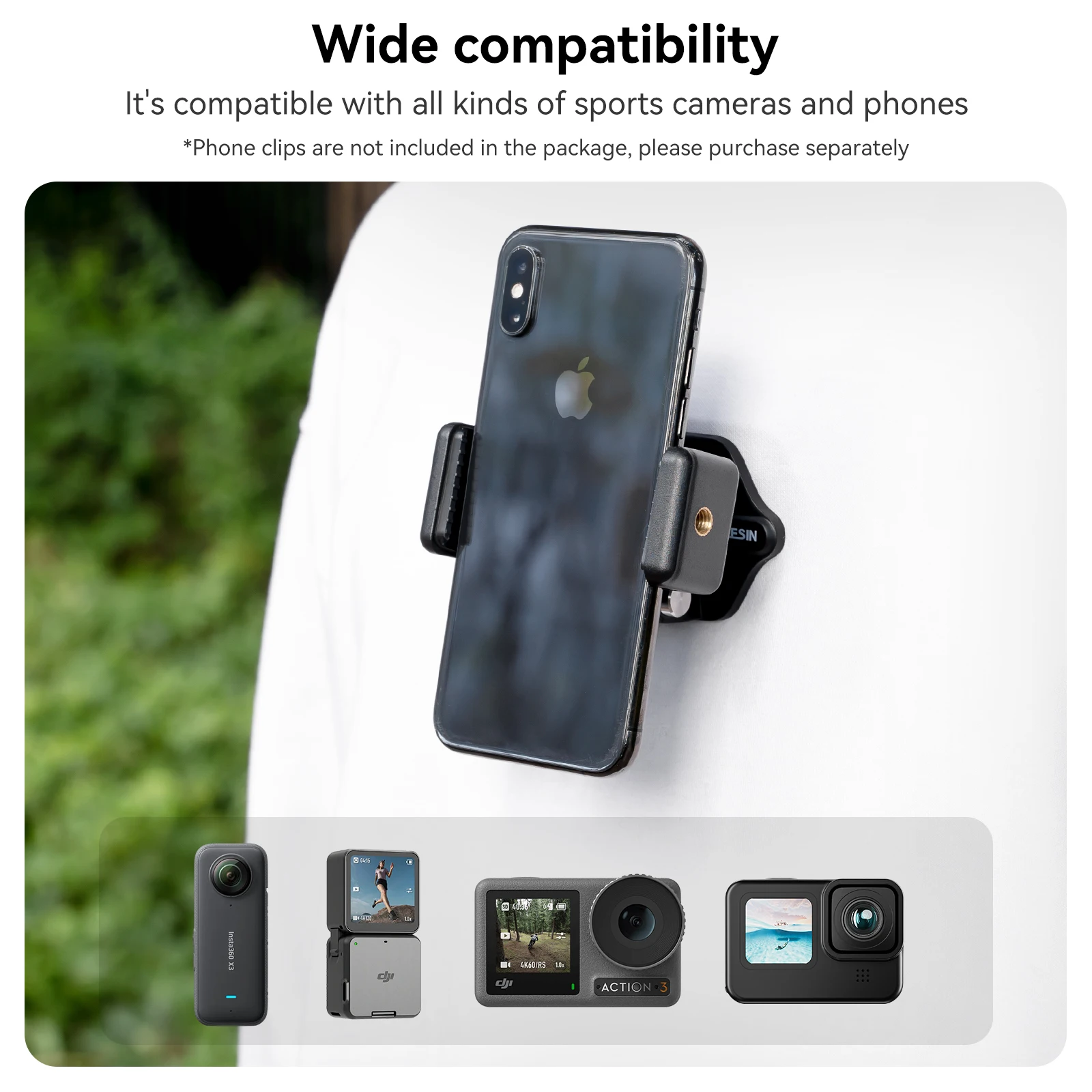 Telesin-câmera de Ação Magnética Liberação Rápida Suporte Halter Gopro Acessórios Lançamento para Gopro Hero Insta 360 Dji Mobile Phone - Image 4
