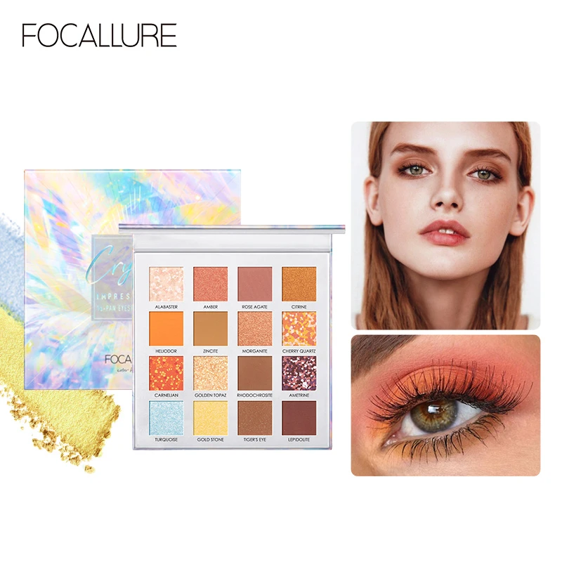 Focallure 16 Colors Sunrise Eyeshadow Palette Glitter Matte Pigment For