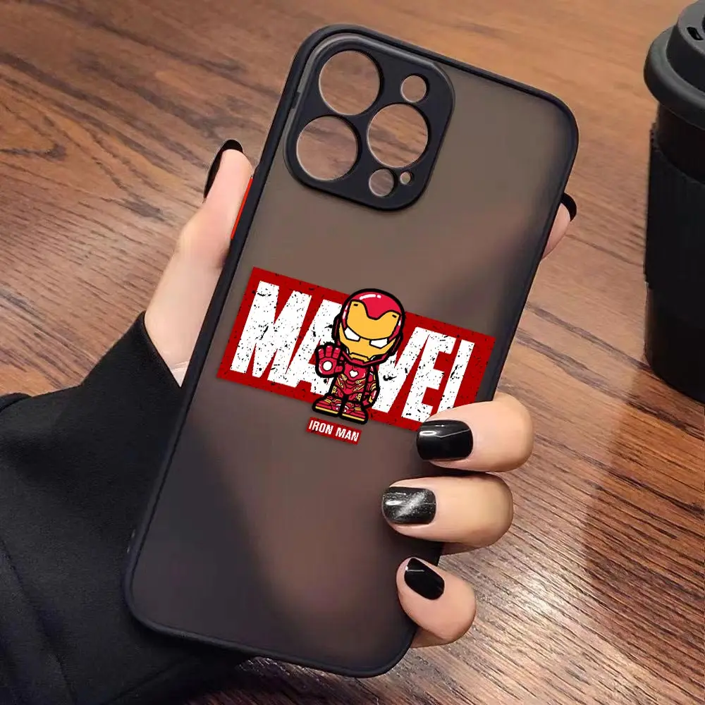 thumbnail image 1 of Funda para iPhone Apple 14 13 11 12 MINI Pro XS Max XR X 7 SE 2022 2020 6 6S Plus, carcasa con dibujos animados de Los vengadores de Marvel, 1 of 5