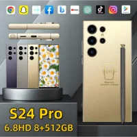 Smartphone S24 Pro,Android,6.8 inch,8GB RAM,256GB，512GB ROM,Dual SIM,Mobile phone,Google Play Store,24+48MP,5500mAh,Cellphones 1