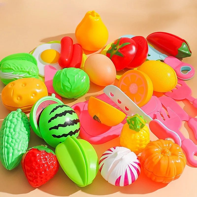 25 PCs Set DIY Fruit Cutting Music Toy Simulation Vegetable Fruit