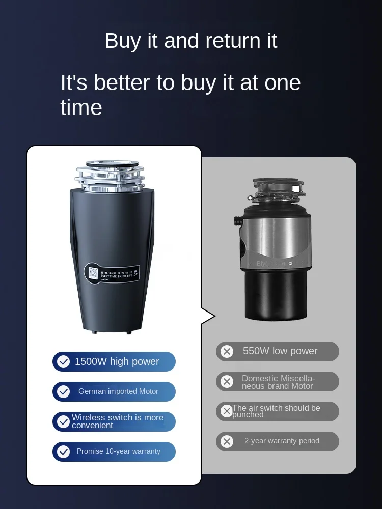 German motor kitchen waste disposer kitchen household wet food kitchen food sewer grinder grinder sink 2