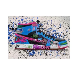 Vibrant Urban Sneakers Pop Art Canvas - Modern Wall Decor - 90X130 cm no frame (7071)