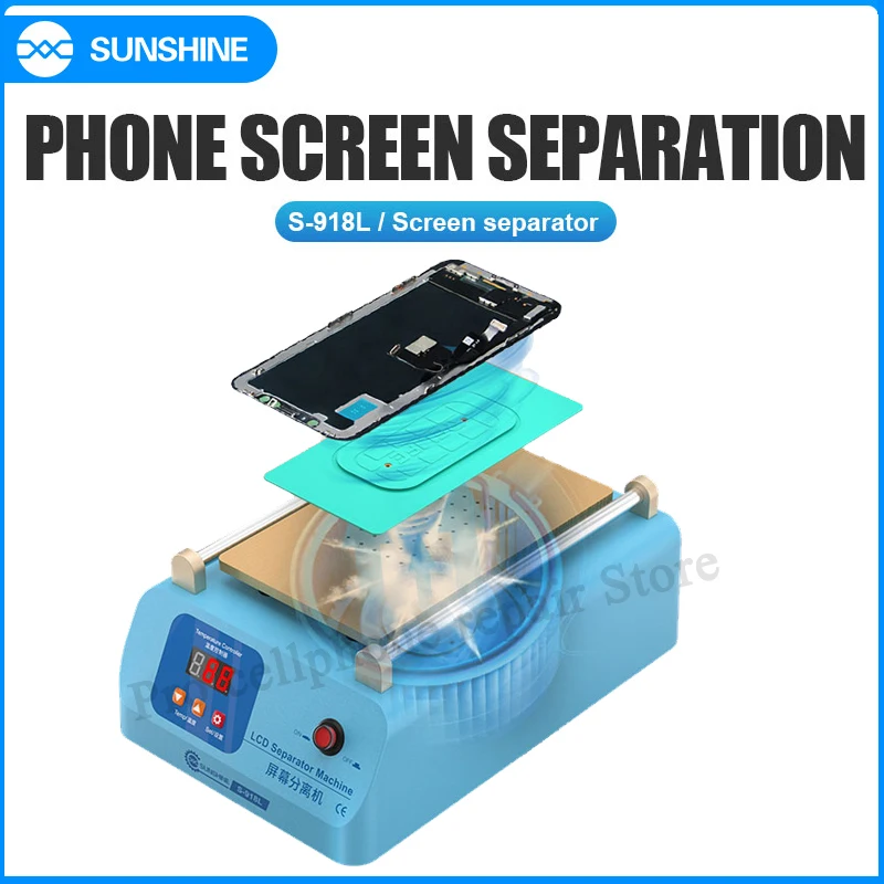 

SUNSHINE SS-918L phone screen separation for LCD screen separation under 8 inches temperature from 50-130°C with Insulation pad