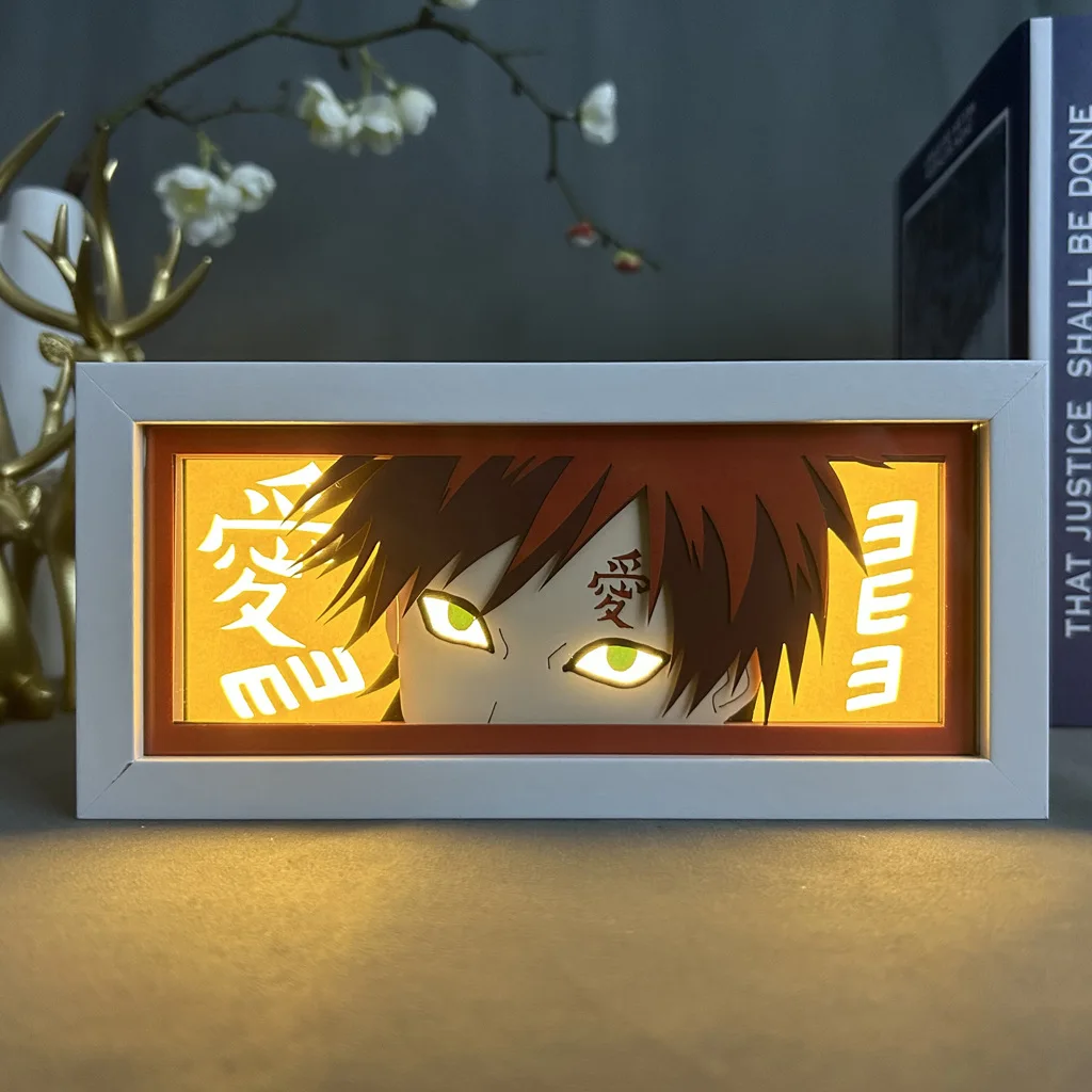 thumbnail image 1 of Periféricos de anime de NARUTO, figura de Itachi con luz LED, caja de sombras cortada con papel, figuras de Sasuke, caja de luz, estatua de Obito, adornos de escritorio, juguetes, 1 of 5