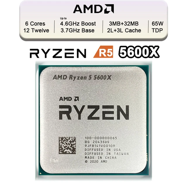 AMD Ryzen 5 5600X (6-Core 12-Thread) Unlocked with Cooler - SEALED