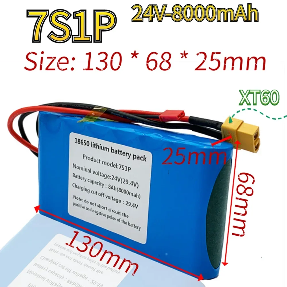 

Bestselling 7s1p 24V 8000mah 18650lithium Ion Battery Pack Is Suitable for Scooter Toy Bicycle with Built-inBMS andCharger Sales