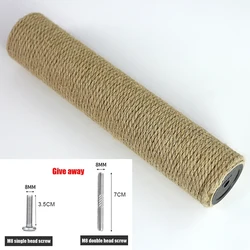 Sisal Tree Refill Pole for Cat Scratching Posts with M8 Screw (Jute column)