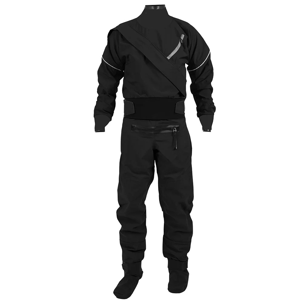 Kayak Dry Suit for Men 4-layer Waterproof Fabric Drysuit With Latex on Neck and Wrist White Water River Pending