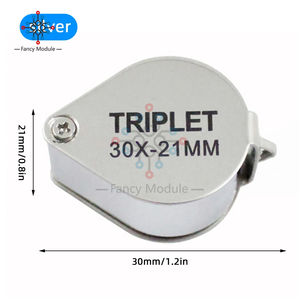 Magnifying Glass Metal Jewelry Jewelers Eye Tool Folding Loupe Glass Lens Magnifying Triplet Jewelry Diamond magnifying glass