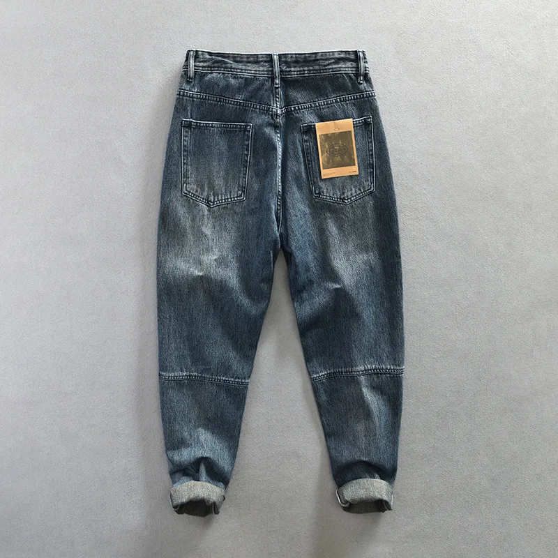 Spring Summer New Casual Jeans for Men Clothing Vintage Washed Soft Cotton Streetwear Oversize Men Trousers A1009 2