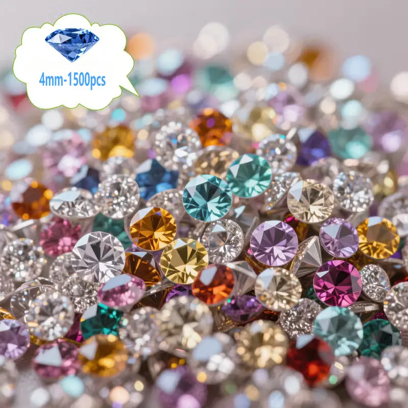1500 Stück 4–6 mm Diamanten Kristalle Acryl Edelsteine Hochzeit Tisch verstreute Edelsteine Weihnachtsfeier Dekorationen Schmuckherstellung DIY – Detail 4