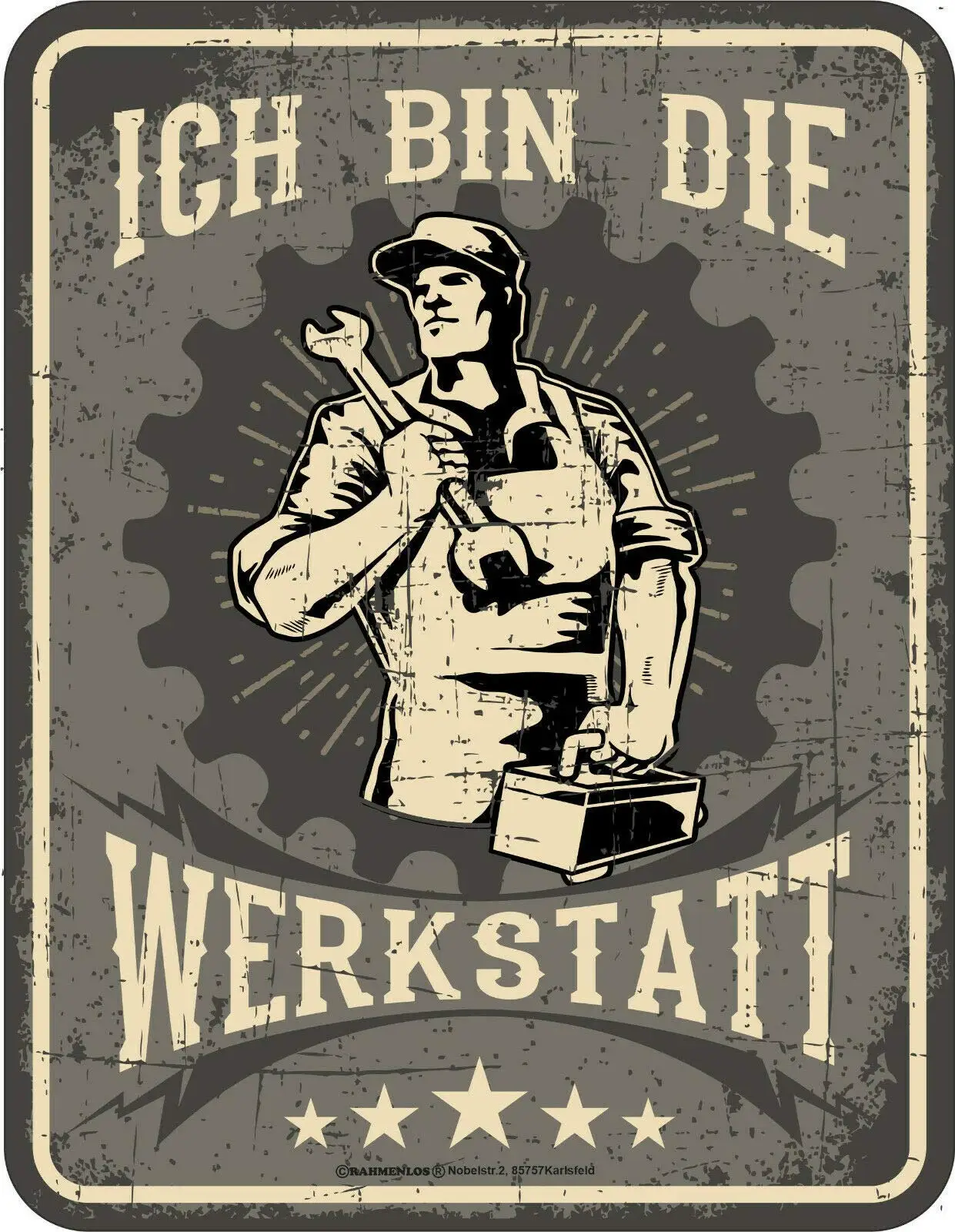 

Fun Metal Sign - I Bin Die Workshop Shield Aluminium Embossed Printed Present Retro Wall Home Bar Pub Vintage Cafe Decor, 8x12 I