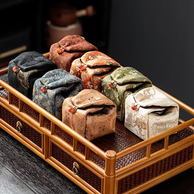 Chinese Simple Teaware Storage Bag Traditional Kung Fu Tea Accessories Portable Travelling Teacup Jewelry Protection Fabric Bags 3