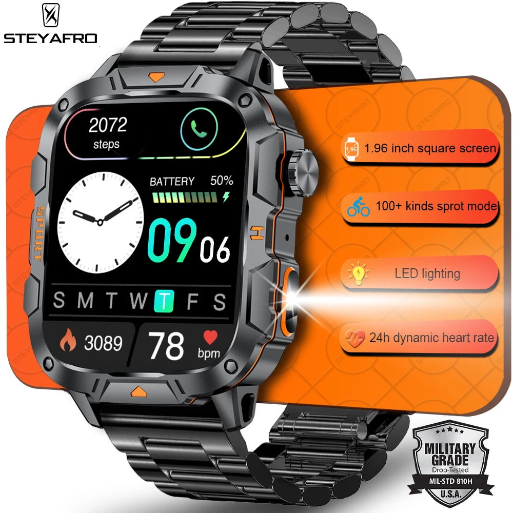 New Full Touch Smart Watch Men For Android Xiaomi Blood Pressure Oxygen Fitness Watch Waterproof LED Flashlight SmartWatch 2024 1