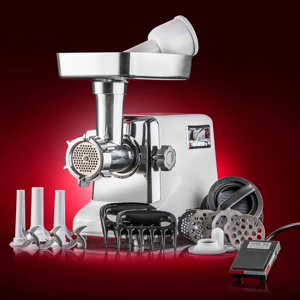 Turboforce 3000 Series 6-In-1 Powerful Size #12 Electric Meat Grinder with Foot Pedal • Sausage Stuffer • Kubbe Maker 2