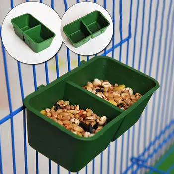 Ciotola 2 in 1 per Cibo e Acqua per Uccelli, Coppa per Alimentazione Pappagalli, Contenitore in Plastica per Acqua e Cibo per Gabbie di Piccioni, Vaschetta per Acqua e Cibo per Uccelli e Pappagalli