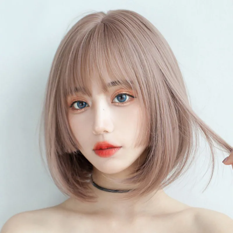 13Inch-Wig-Bobo-Princess-Cut-Hair-Straight-Bangs-Short-Princess-Hair ...