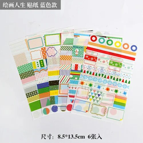 6pcs/lot  Waterproof Cartoon Cute Transparent Diy Decoration Stickers Korea Hand Account Stickers Kawaii Plastic Cup Stickers Y