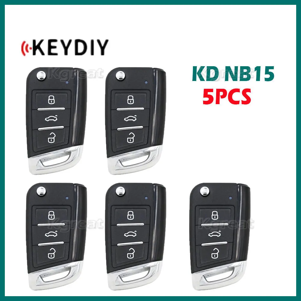 

5pcs KEYDIY KD NB15 Multifunctional Remote Key 3 Button NB Series KD Remote Car Key MQB Style for KD900 KD900+ URG200 KD-X2 Mini