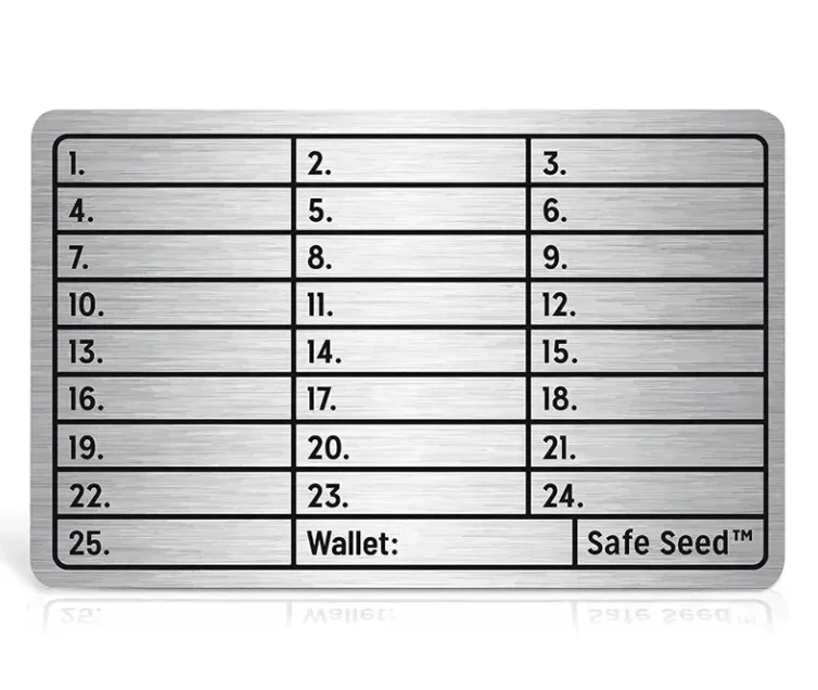 Durable Metal Crypto Seed Storage Plates