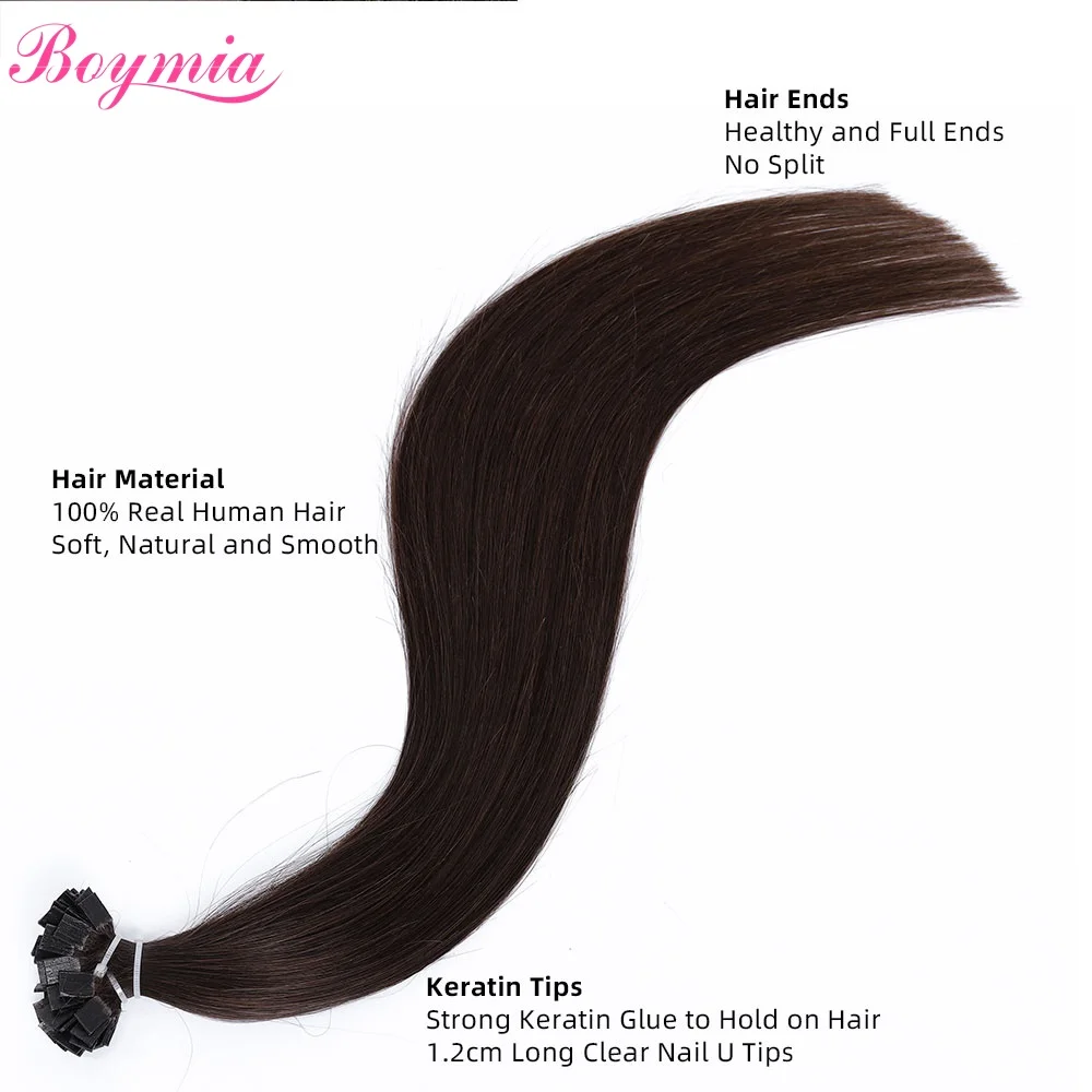 Boymia 스트레이트 퓨전 플랫 팁 인모 익스텐션, 케라틴 캡슐, 헤어 옴브레, 금발 색상, 가닥 당 1g, 50g, 14 인치, 18 인치
