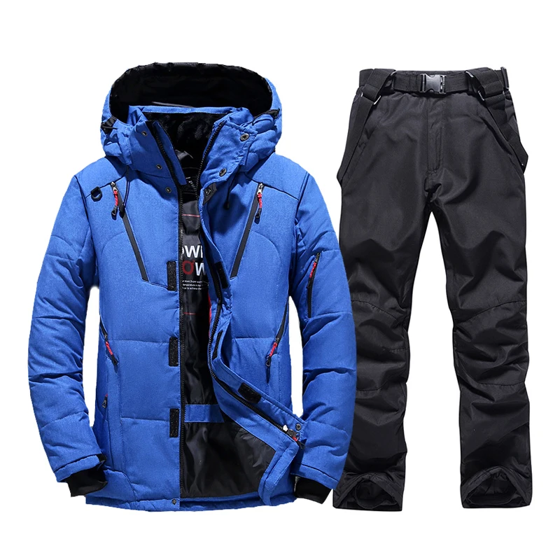 Ski Suit Men Camping Mountain Ski Jacket Ski Pants Warm Windproof Down Jacket Winter Overalls Outdoor Sports Snowboard Clothing