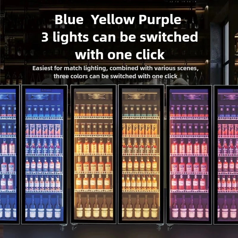 Beer&Wine Refrigerators Drink Display Showcase Bar Cold Drink Freezer Full-screen Display Cabinet Supermarket Beverage Cooler