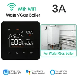 Smart WiFi Thermostat for Floor and Boiler Heating with Digital Temperature Control and Voice Assistant Compatibility (Water Gas Boiler)