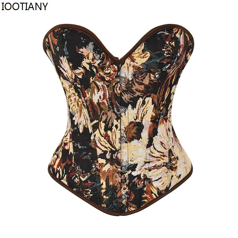 

Women Vintage Bodice Retro Corselet Belly Sheath Modeling Steampunk Overbust Slimming Corset Waist Trainer Bustier Top