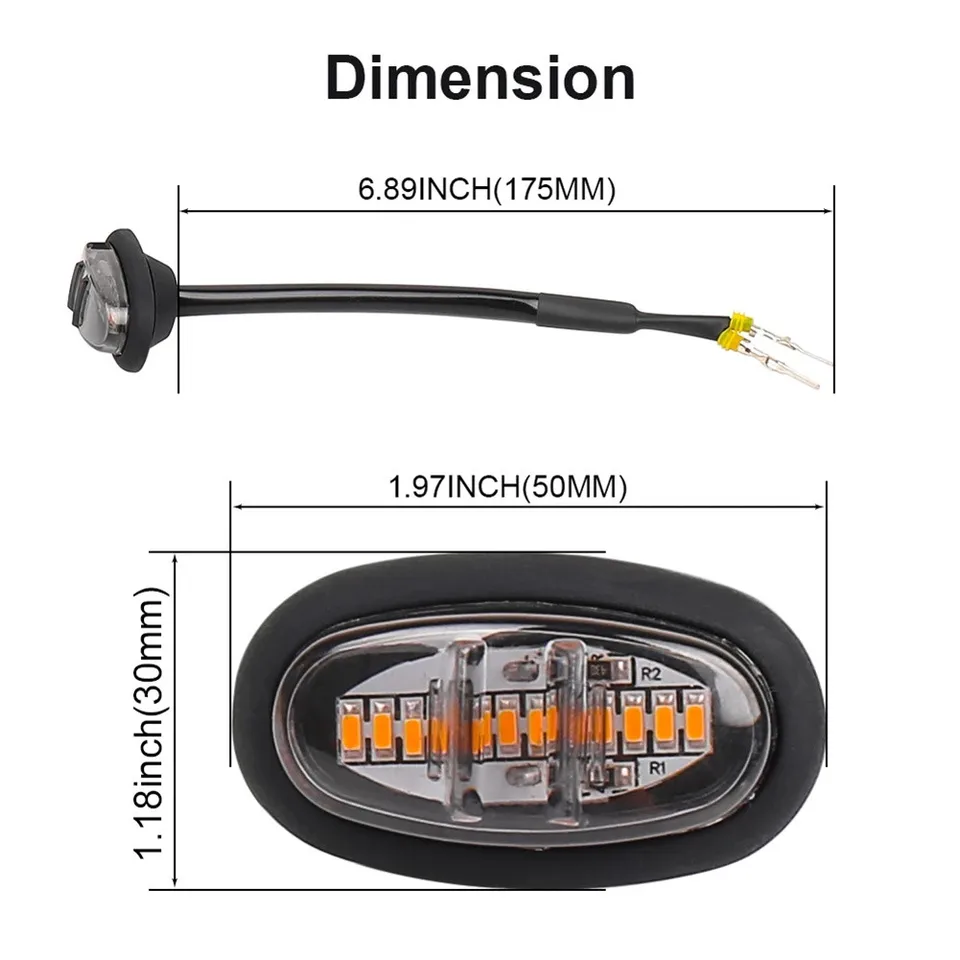 3x Feux LED Grille Avant Ambre Lentille Fumée Pour Ford F150 Raptor Style