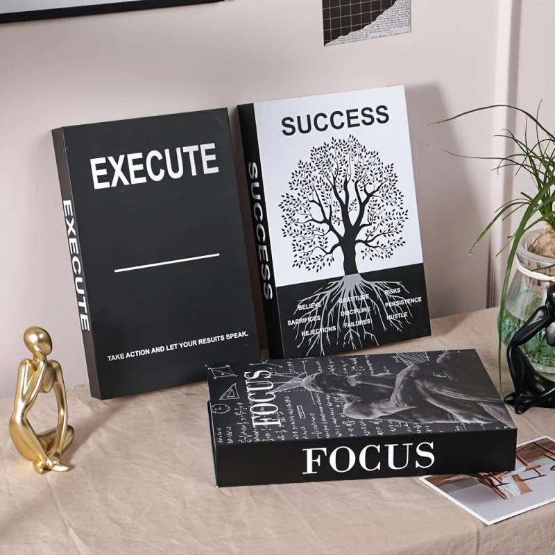 Set of 3 Inspirational Desk Decor Books Suitable for Home Office Decor Room Decor Fake Books Home Decor 1