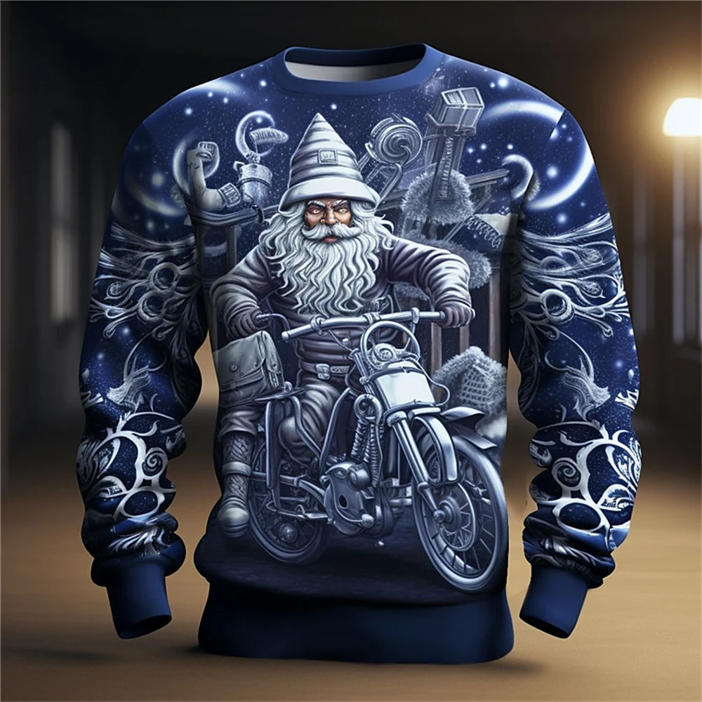 

Santa Claus Merry Christmas Fashion Daily Casual Men's 3D Print Pullover Sweatshirt Christmas Sweatshirts Crew Neck Print