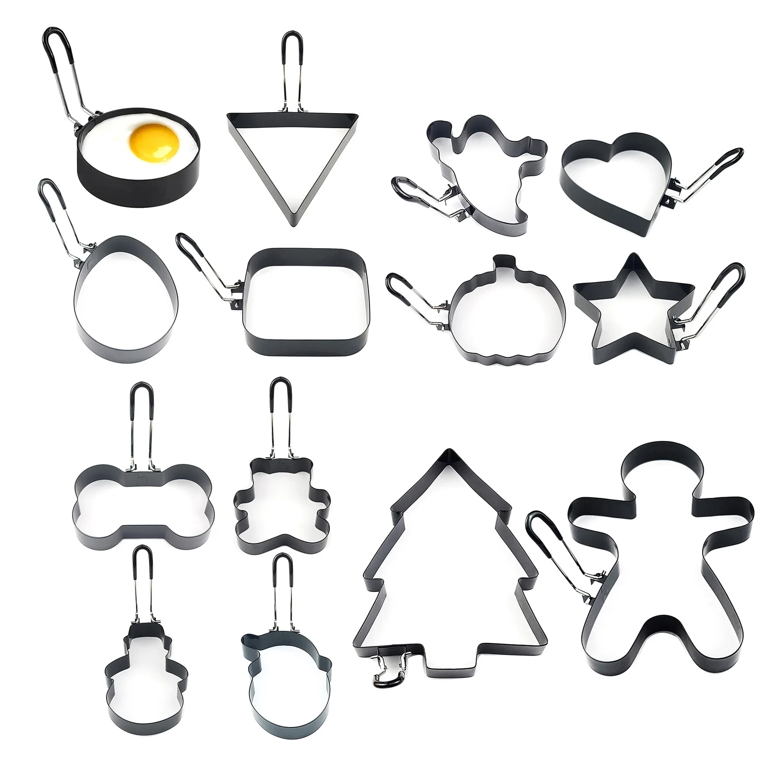 19 styles Stainless Steel Egg Ring Non-Stick Egg Ring, McMuffin, Sandwiches, Frying Or Shaping Eggs, Household Breakfast Cooking 19 styles Stainless Steel Egg Ring Non-Stick Egg Ring, McMuffin, Sandwiches, Frying Or Shaping Eggs, Household Breakfast Cooking