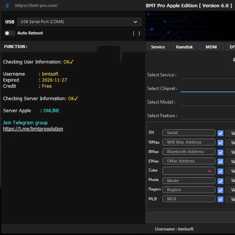 BMT PRO Tool 12개월 최고의 멀티툴 IOS 안드로이드 기기용 강력한 소프트웨어(동글 없음)