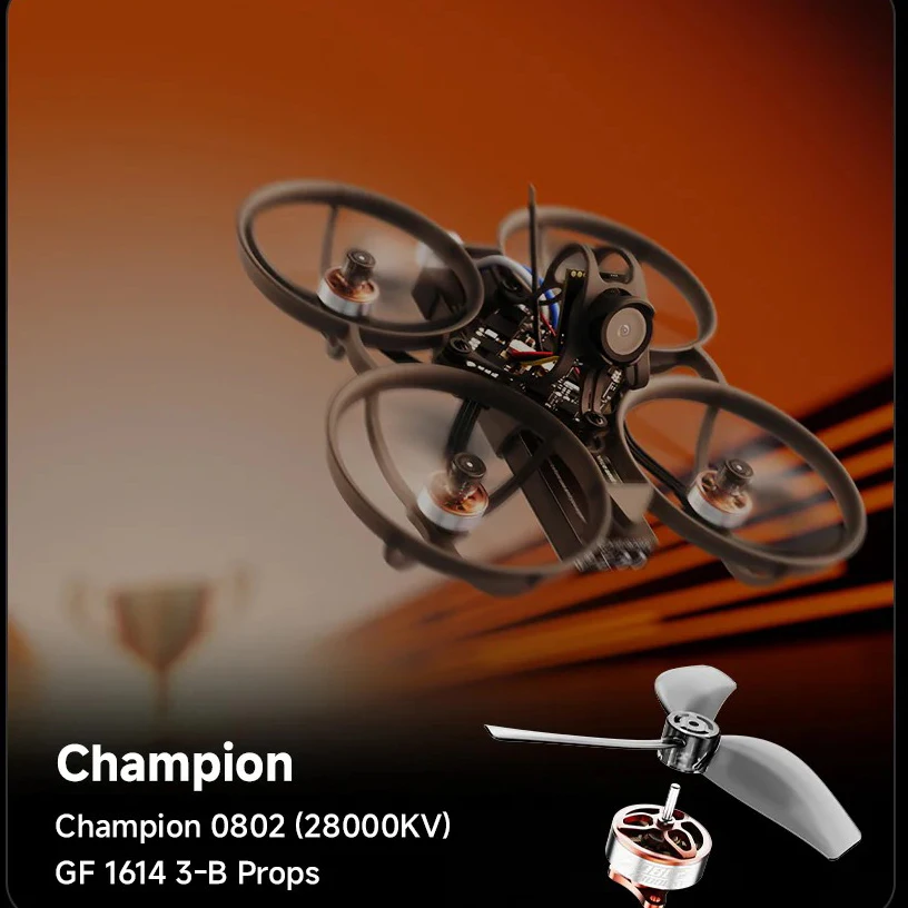BETAFPV Air75 II Champion, бесщеточный квадрокоптер Whoop ELRS 2,4G 0802 28000KV, двигатели с аккумулятором Lava II 580 мАч 95C, новинка 2026 года thumbnail 2