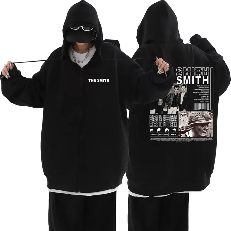 

British Rock Band The Smiths Meat Is Murder Music Album Graphic Zipper Hoodie Men Vintage Trend Zip Up Jacket Unisex Sweatshirt