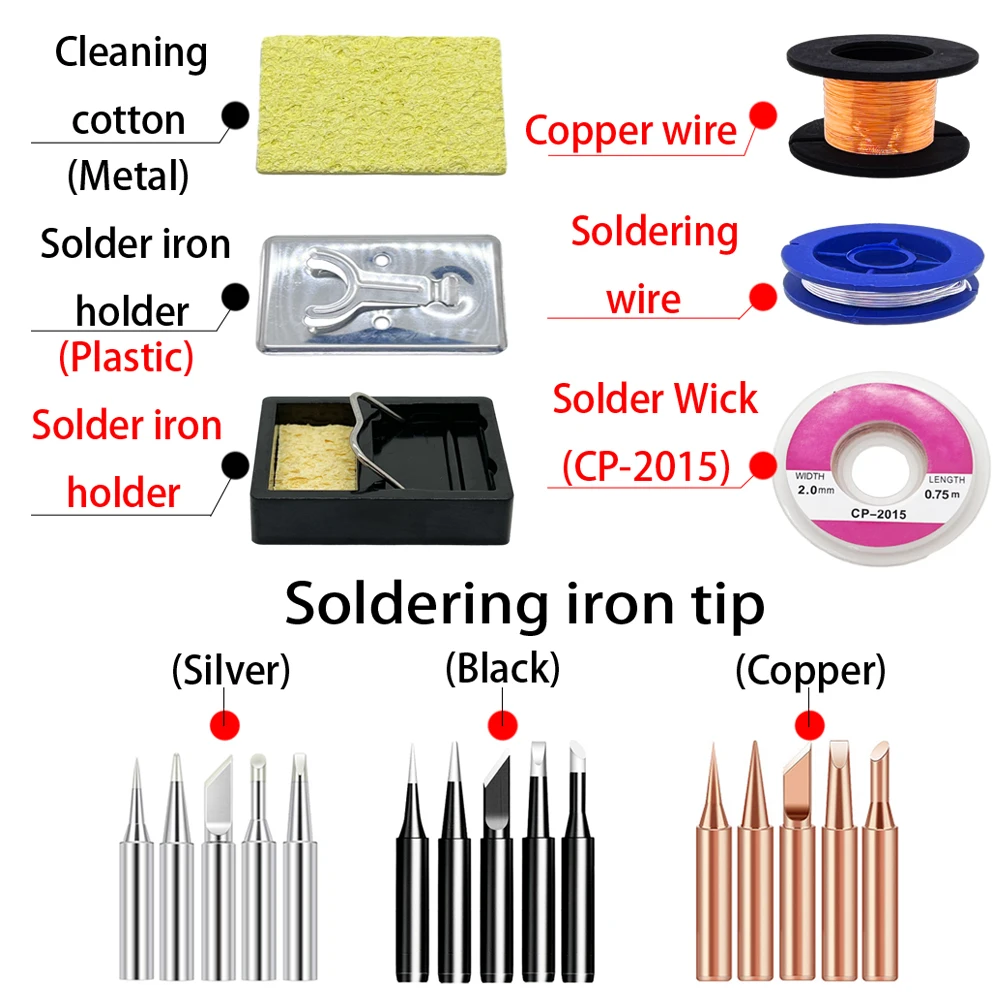 Adjustable Temperature Electric Soldering Iron 220V 110V 60W 80W Welding Solder Rework Station Heat Pencil Tips Repair Tools Kit soldering iron electric soldering iron soldering iron kit soldering iron set