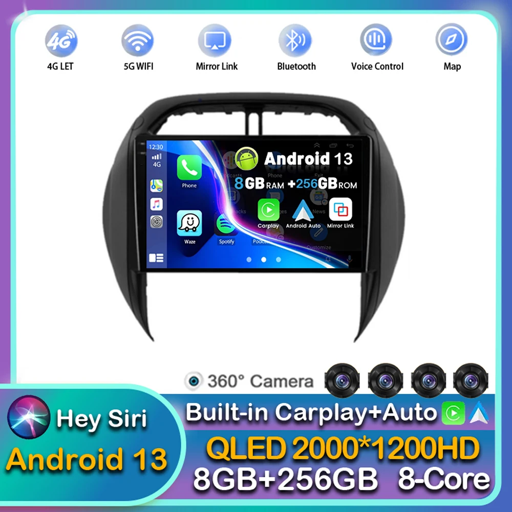 

Android13 Carplay Auto For TOYOTA RAV4 2003 2004 2005 Car Radio Multimedia Player Video Navigation Stereo WIFI+4G Head Unit 2DIN