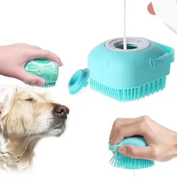 Pet Bathing Brush Soft Silicone Massager Bathing Brush Clean Tools Comb Dog Cat Cleaning Grooming Supplies