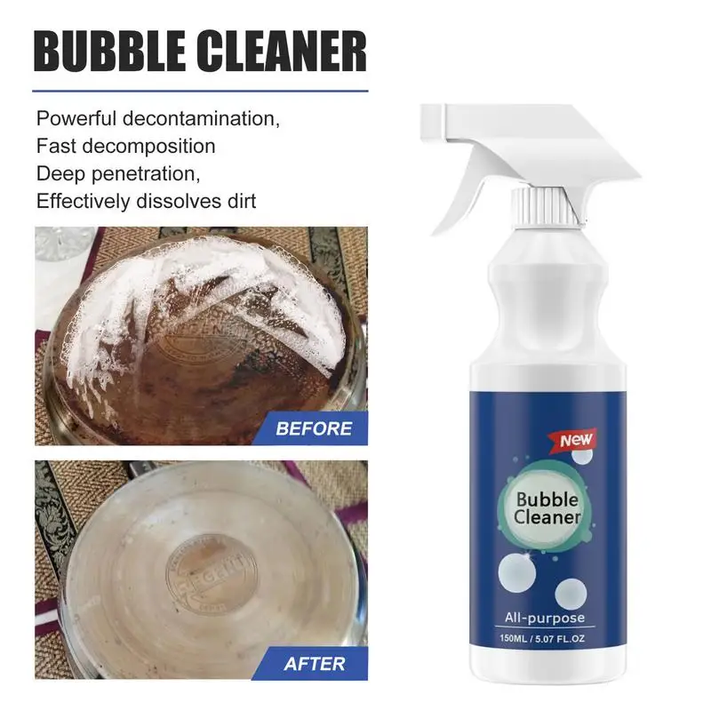 Oil Stain Remover 150ml Bubble Cleaner Kitchen Degreaser All-Purpose Foaming Cleaner Spray Cooker Oil Stain Remover For