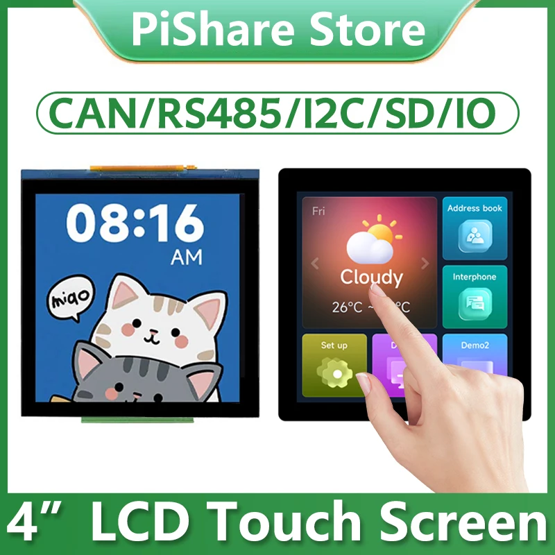 ����� ���� ���� 2 RP2350 4��ġ LCD ���� ���� CAN RS485 QMI8658 4��ġ 480x480 ��ġ��ũ�� ���÷��� LVGL HMI I2C ����