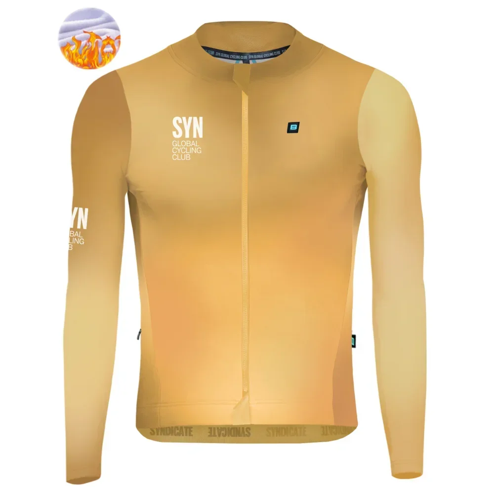 SYN Cycling Jersey Men's Set Cycling Clothing Winter Road Race Bike Shirt Suit MTB Long Sleeve Bicycle Thermal Jacket Suit Ropa