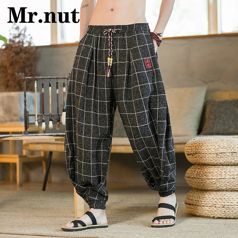 

Mr.nut Checkered Loose Harem Pants Cool Men Clothing Women Summer Wide Leg Baggy Pants Streetwear Oversized Joggers Trousers