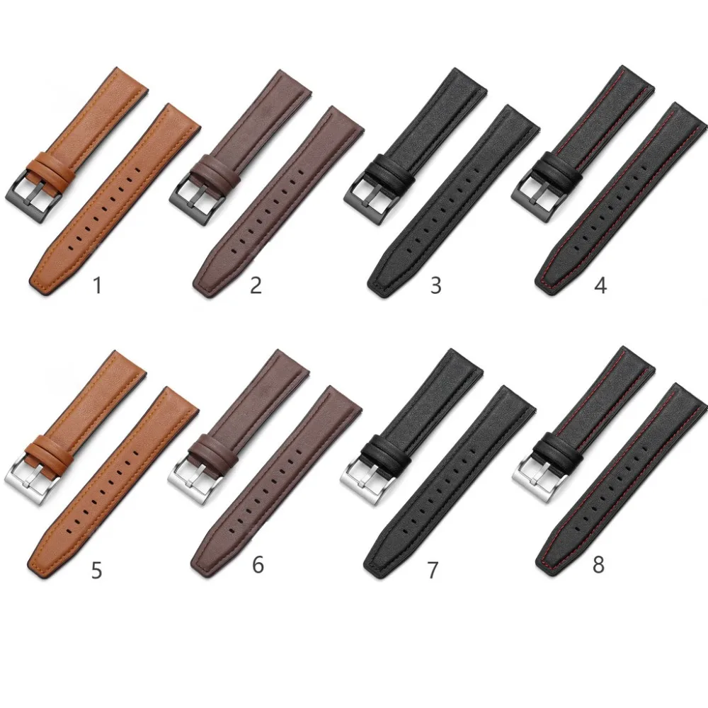 Premium Leather and Silicone Hybrid Watch Band Bracelet in Multiple Sizes