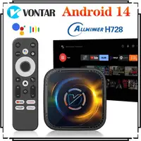 Охлаждающий вентилятор Android 14.0 Медиаплеер VONTAR Allwinner H728 Android 14 TV Box Восьмиядерный процессор Поддержка AV1 8K Видео 4K при 60fps 1000M